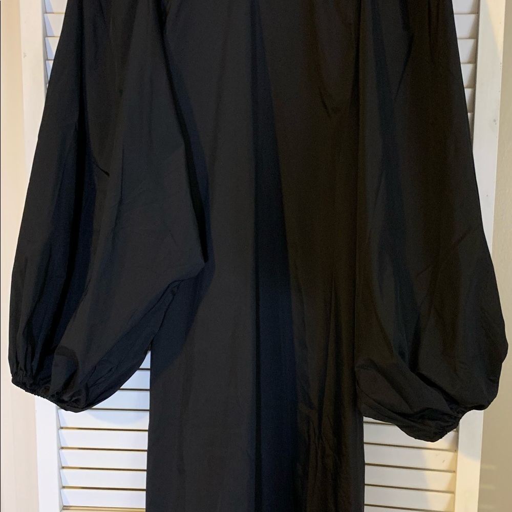 H&M black puff sleeve mini dress